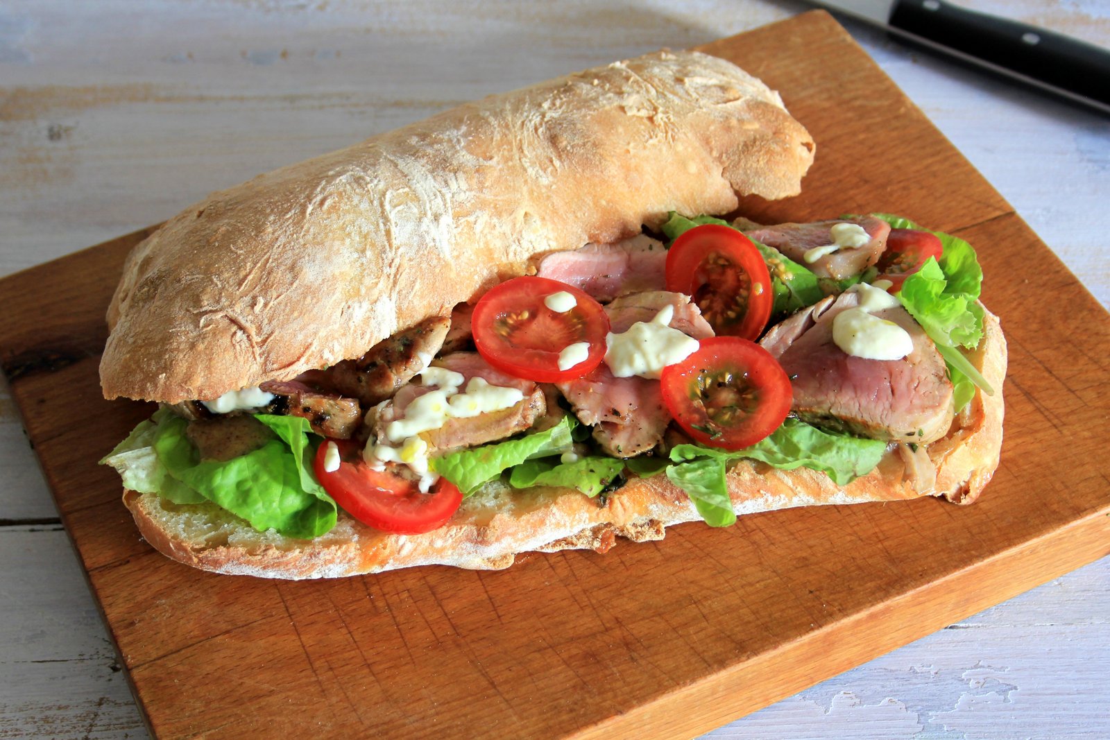 virgin sarnie - panenka v ciabatte, recept na sendvic