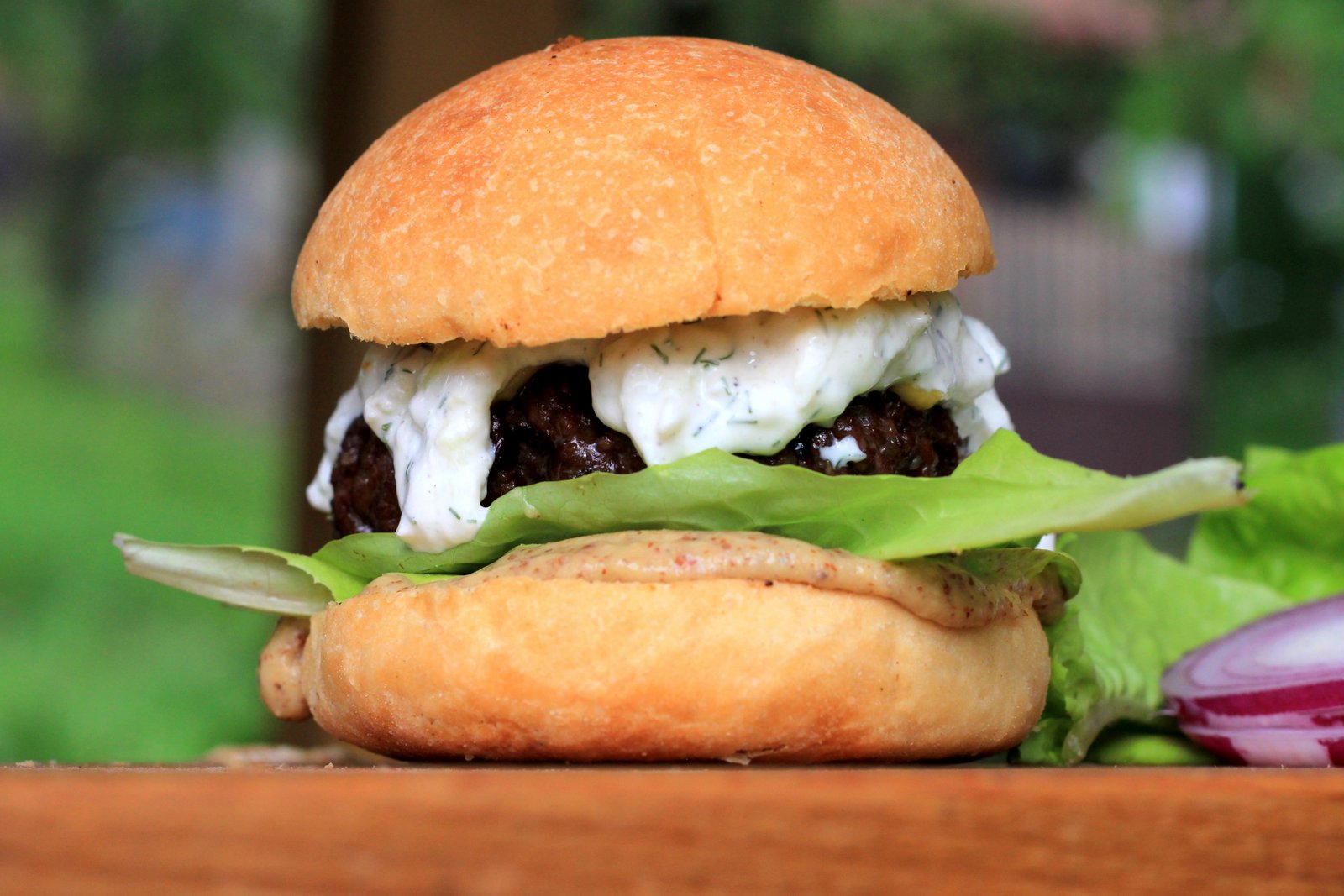 tzatziki, burger, hamburger, recept