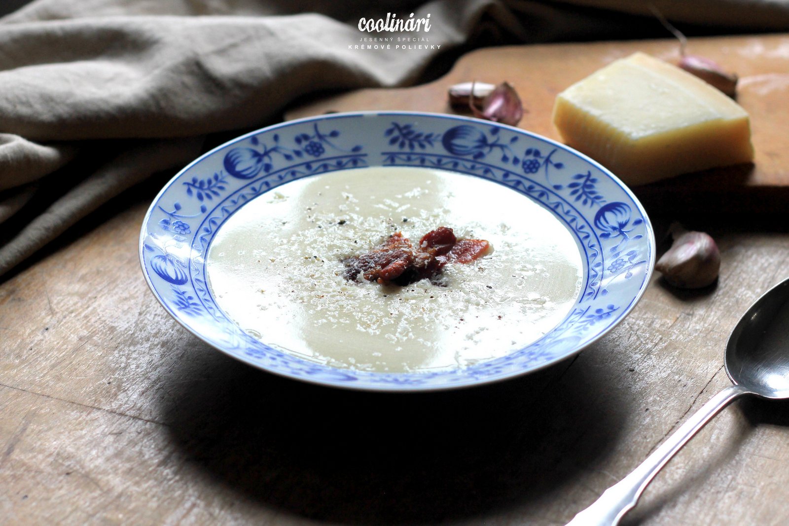 krémová cesnaková polievka, recept