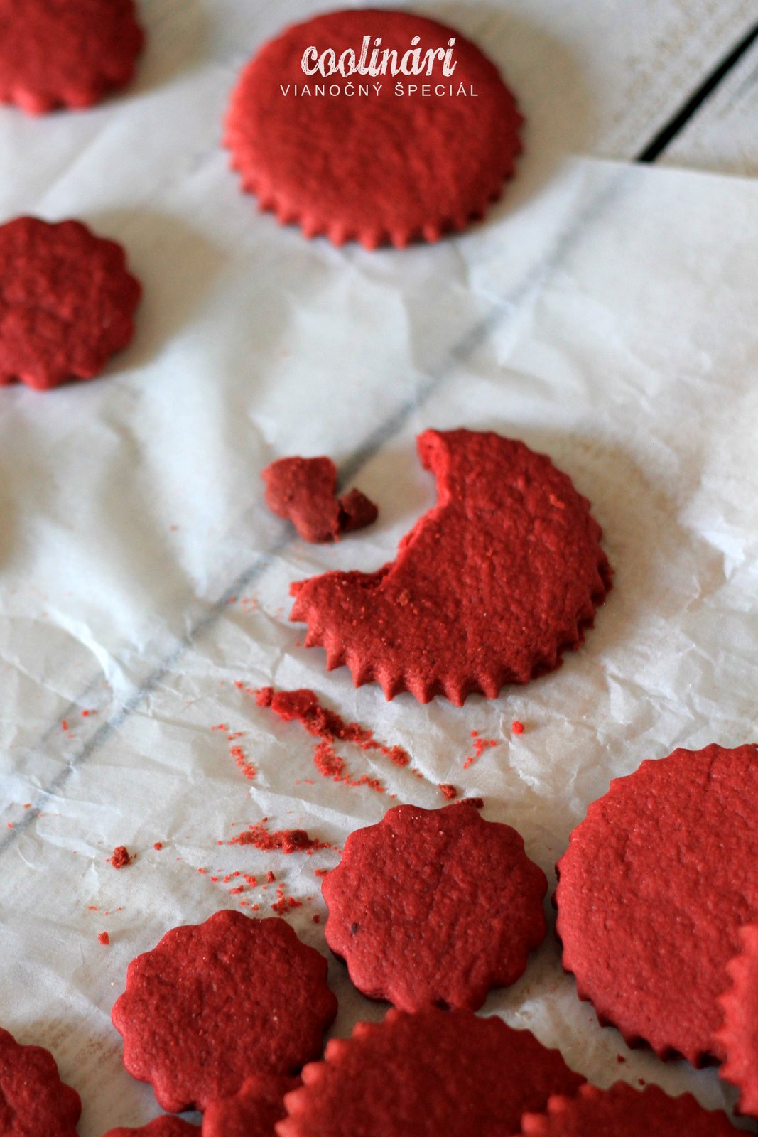 red velvet cookies, recept