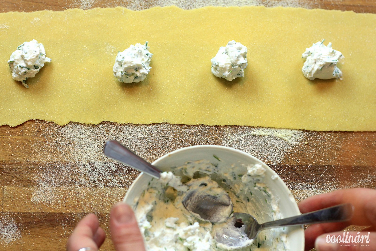 ravioli s ricottou, recept