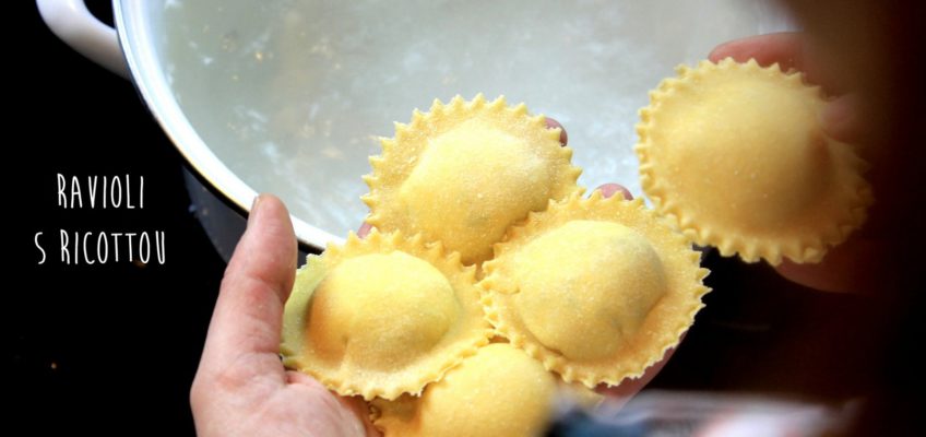 ravioli s ricottou, recept