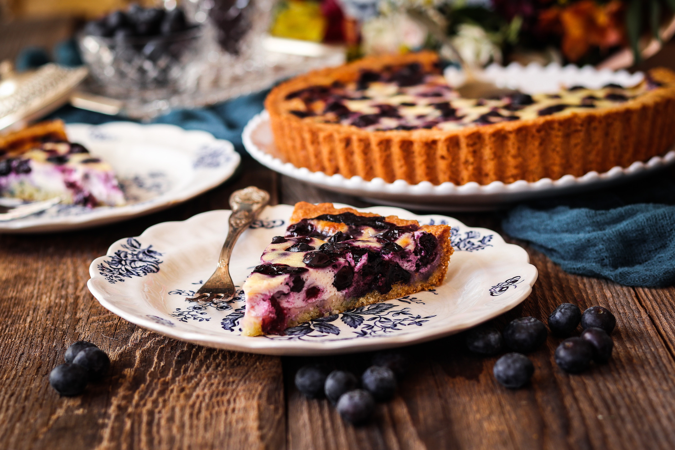 mustikkapiirakka - fínsky čučoriedkový koláč