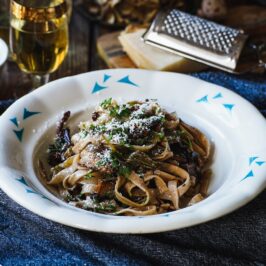 tagliatelle s lesnými hubami