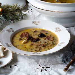 vianočná šošovicová polievka