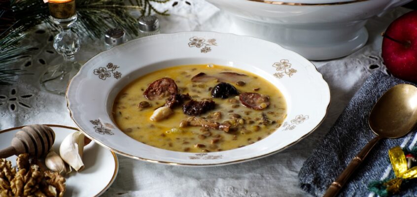 Vianočná šošovicová polievka