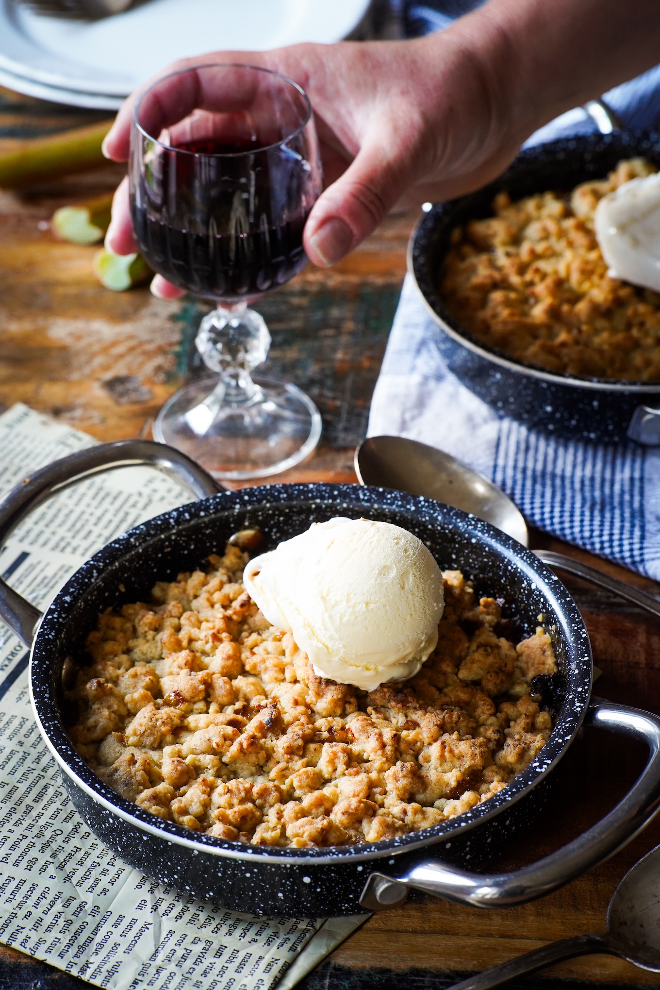 rebarborový crumble